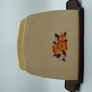 Vintage farmhouse orange brown napkin holder melamine plastic